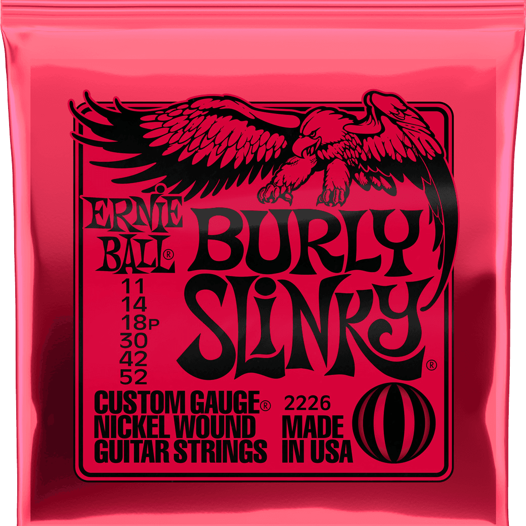 ernie ball burly slinky electric guitar strings 11-52