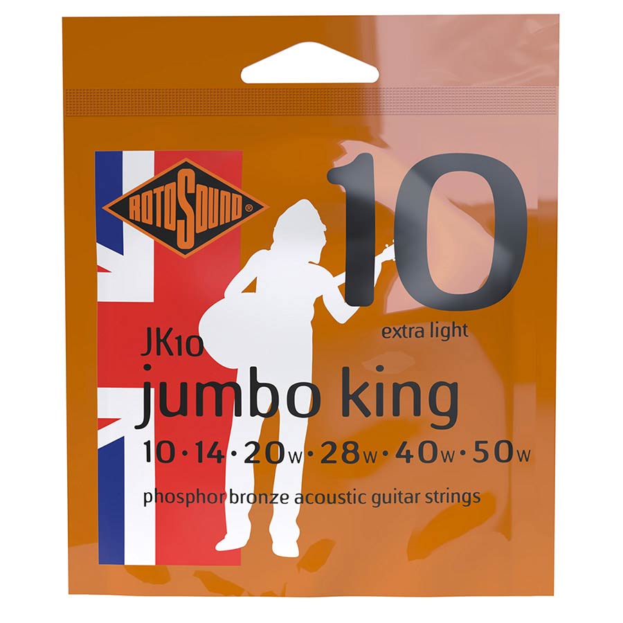 rotosound jk10 phosphor bronze acoustic guitar strings 10-50