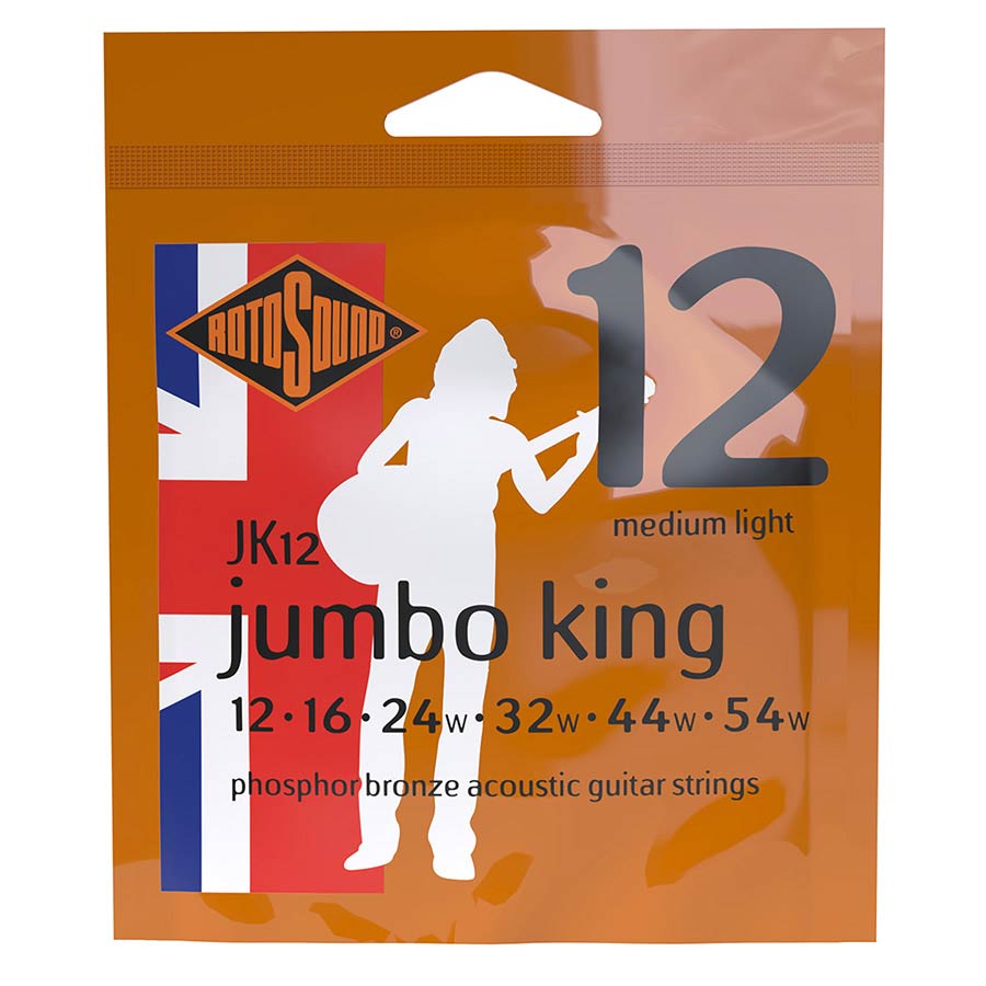 rotosound jk10 phosphor bronze acoustic guitar strings 12-54
