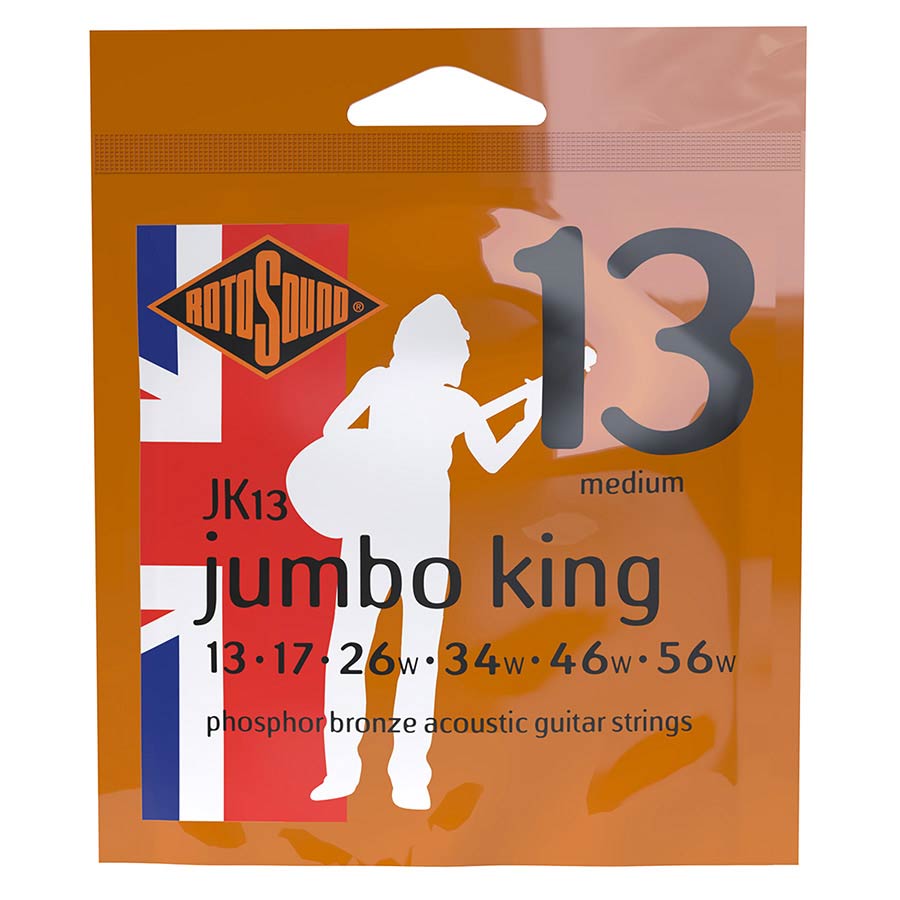 rotosound jk10 phosphor bronze acoustic guitar strings 13-56