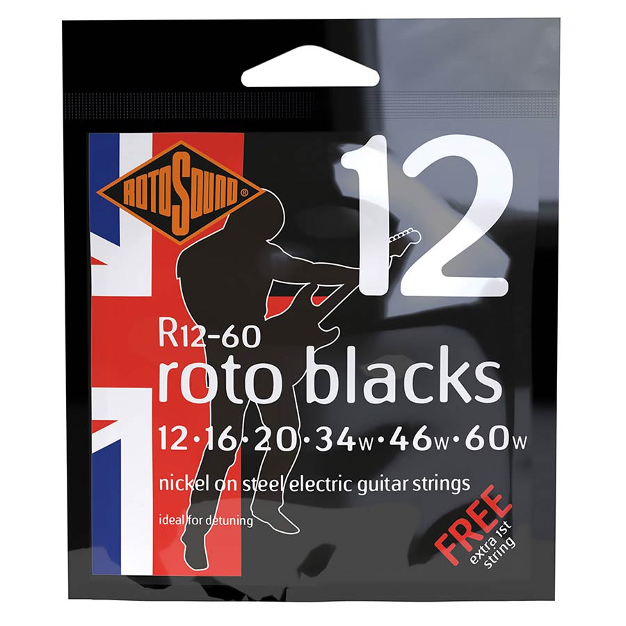 rotosound r12-60 nickel wound electric guitar strings 12-60