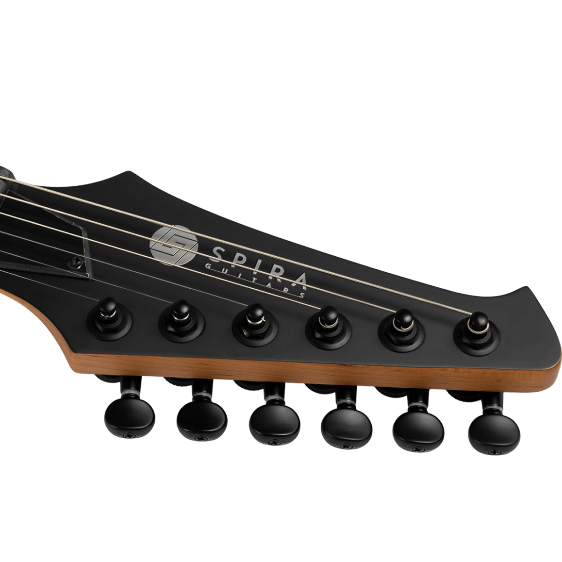 spira s-400 satin dark green electric guitar headstock