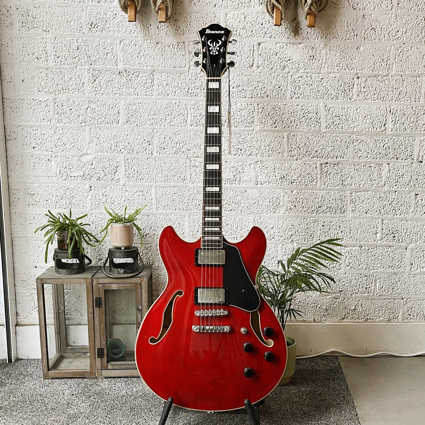 ibanez as73 transparent cherry red semi-hollow electric guitar