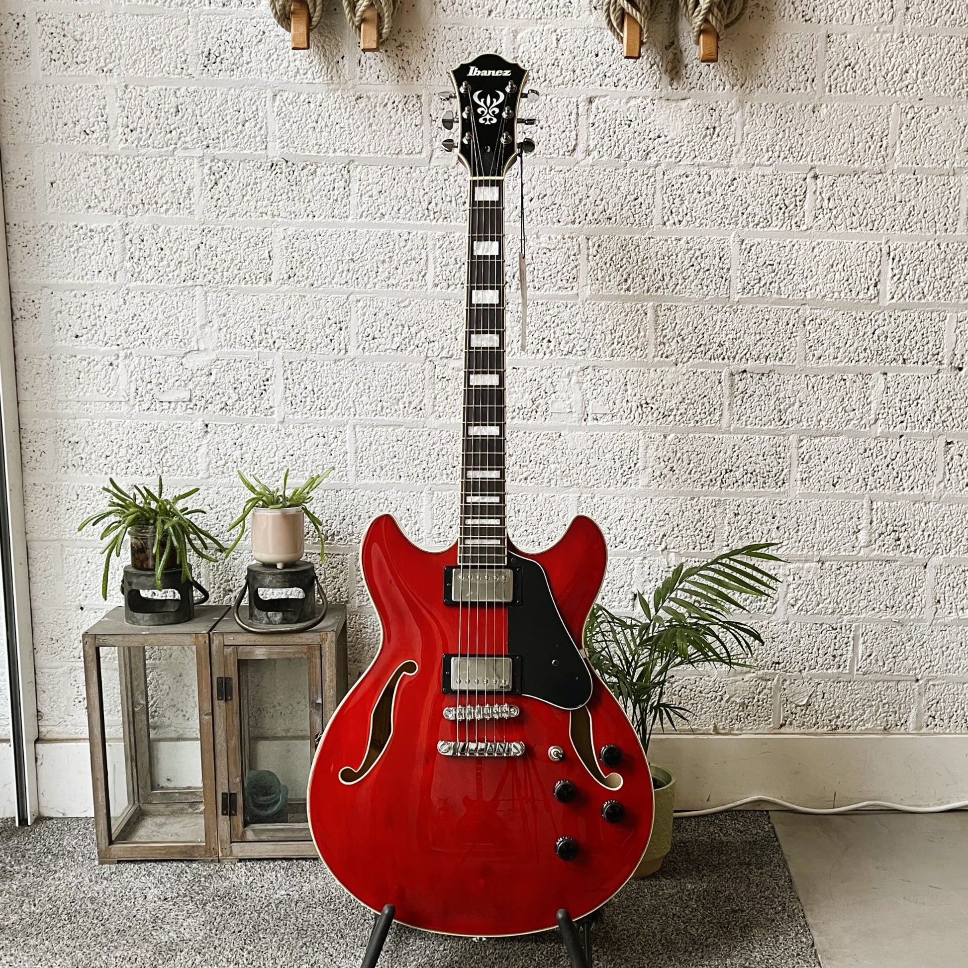 ibanez as73 transparent cherry red semi-hollow electric guitar