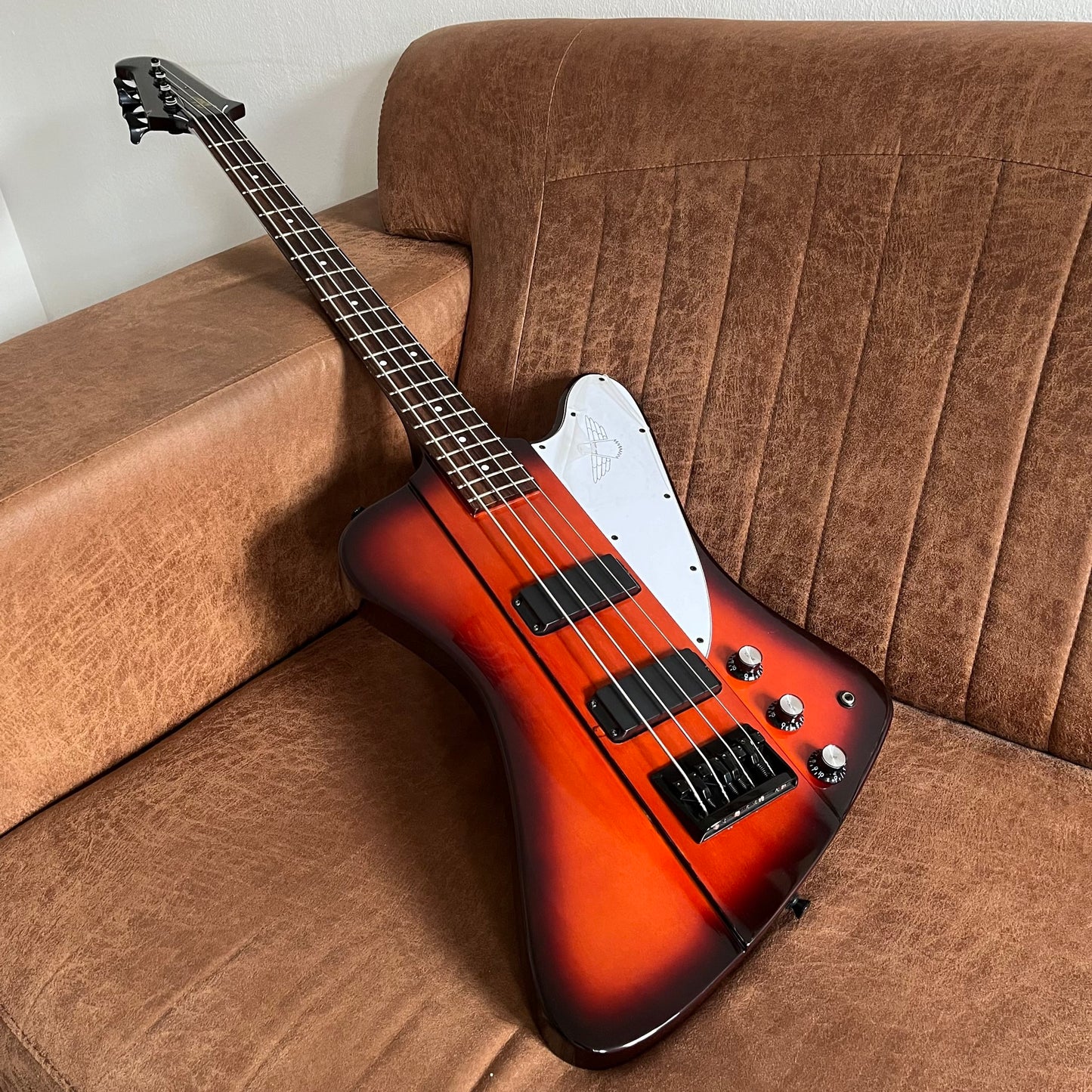 Tokai TB48 T-Bird Bass leaning