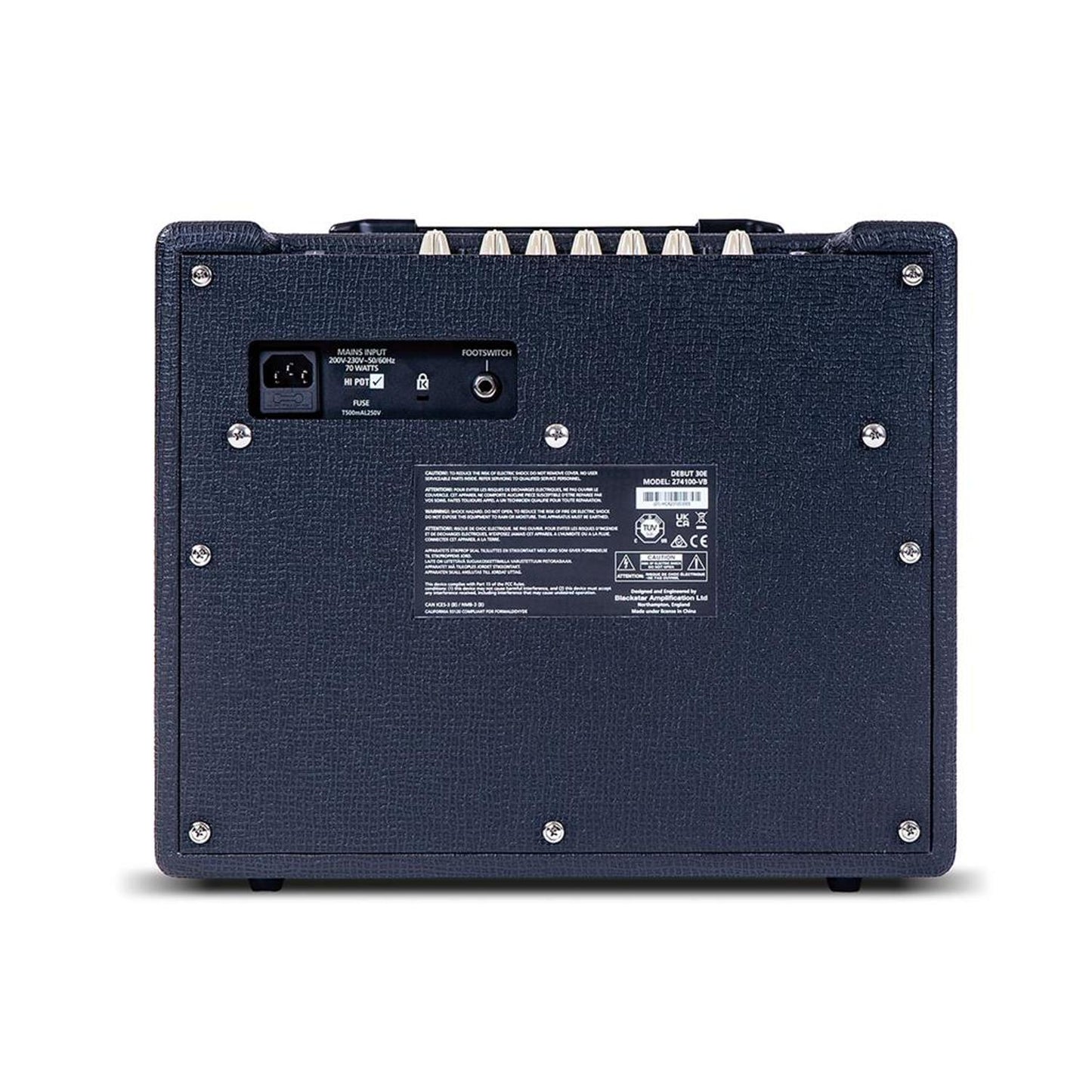 blackstar debut 30 electric guitar amplifier black back view