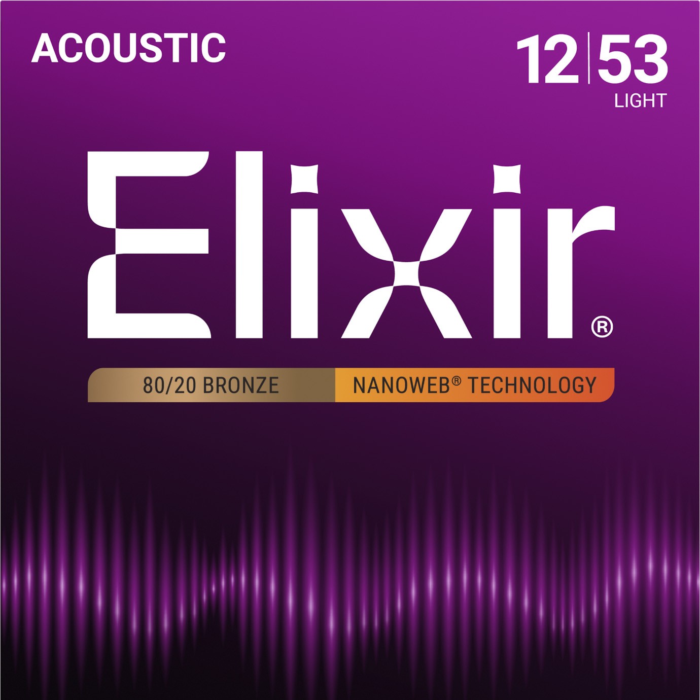 elixir nanoweb 80-20 bronze acoustic guitar strings 12-53