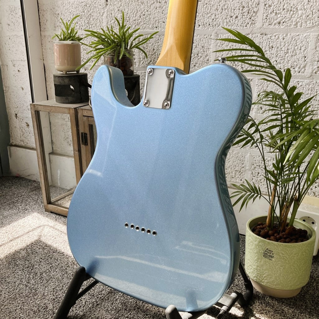 gl tribute asat classic bluesboy electric guitar lake placid blue back body closeup