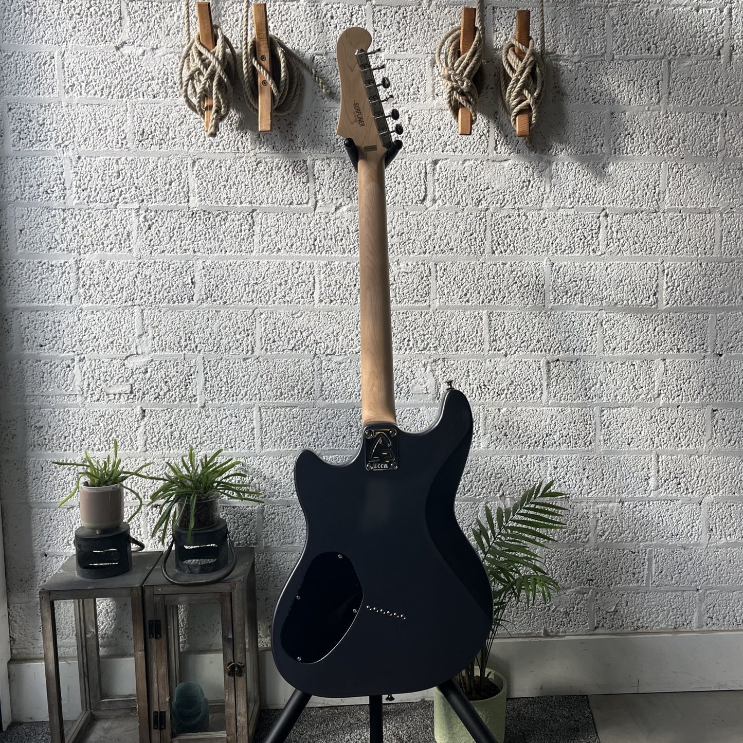 guild surfliner hh electric guitar canyon dusk back view