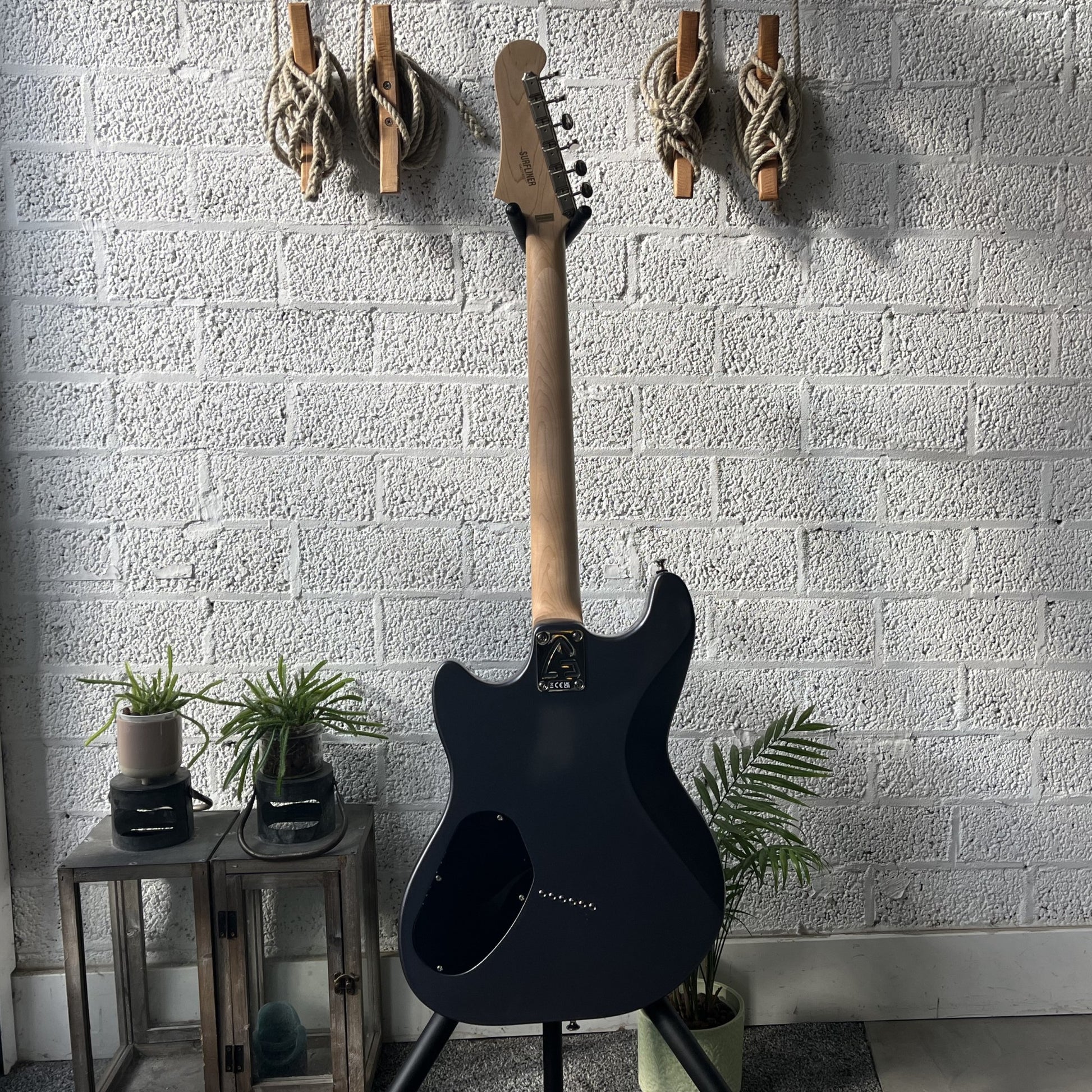 guild surfliner hh electric guitar canyon dusk back view