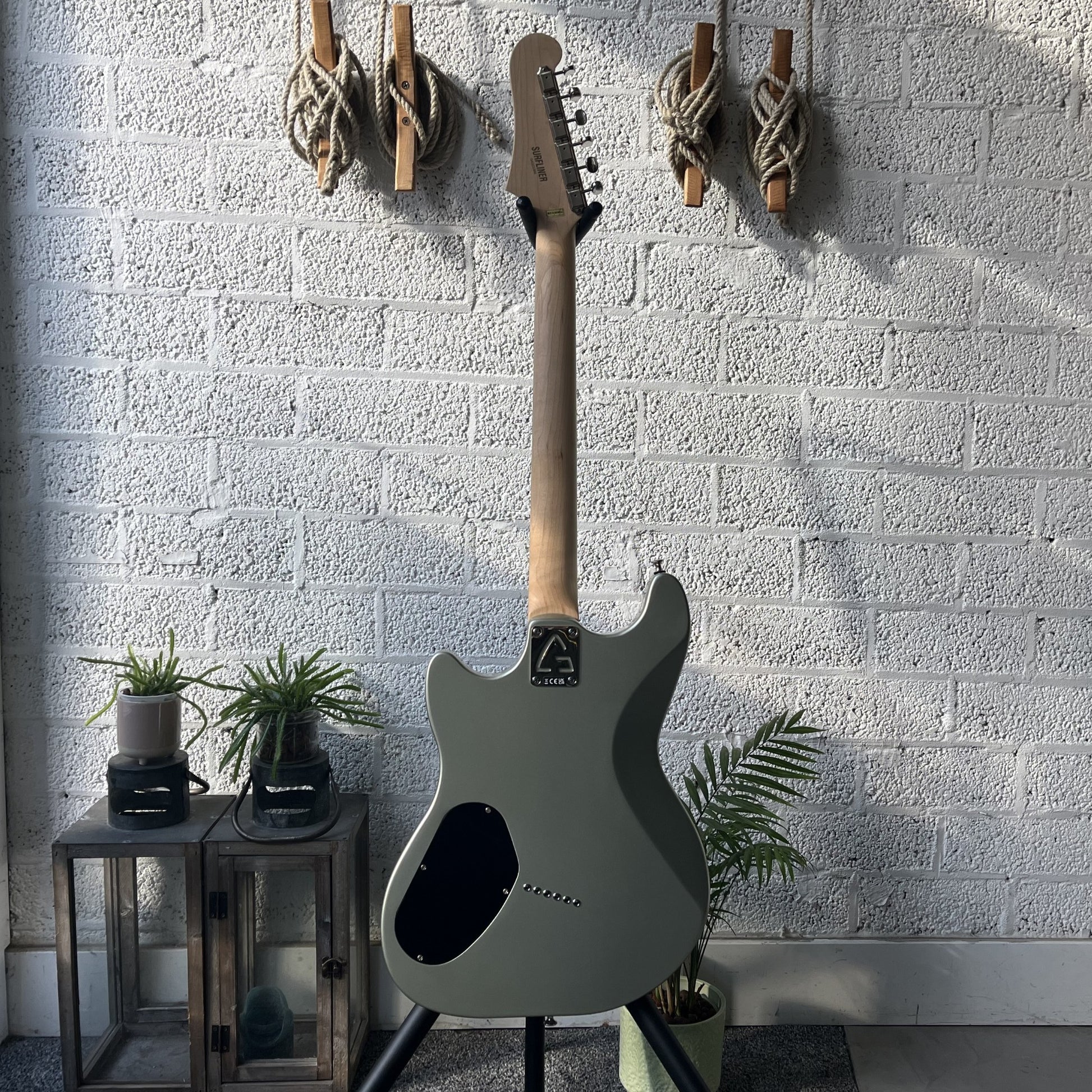 guild surfliner hh electric guitar shoreline mist back view
