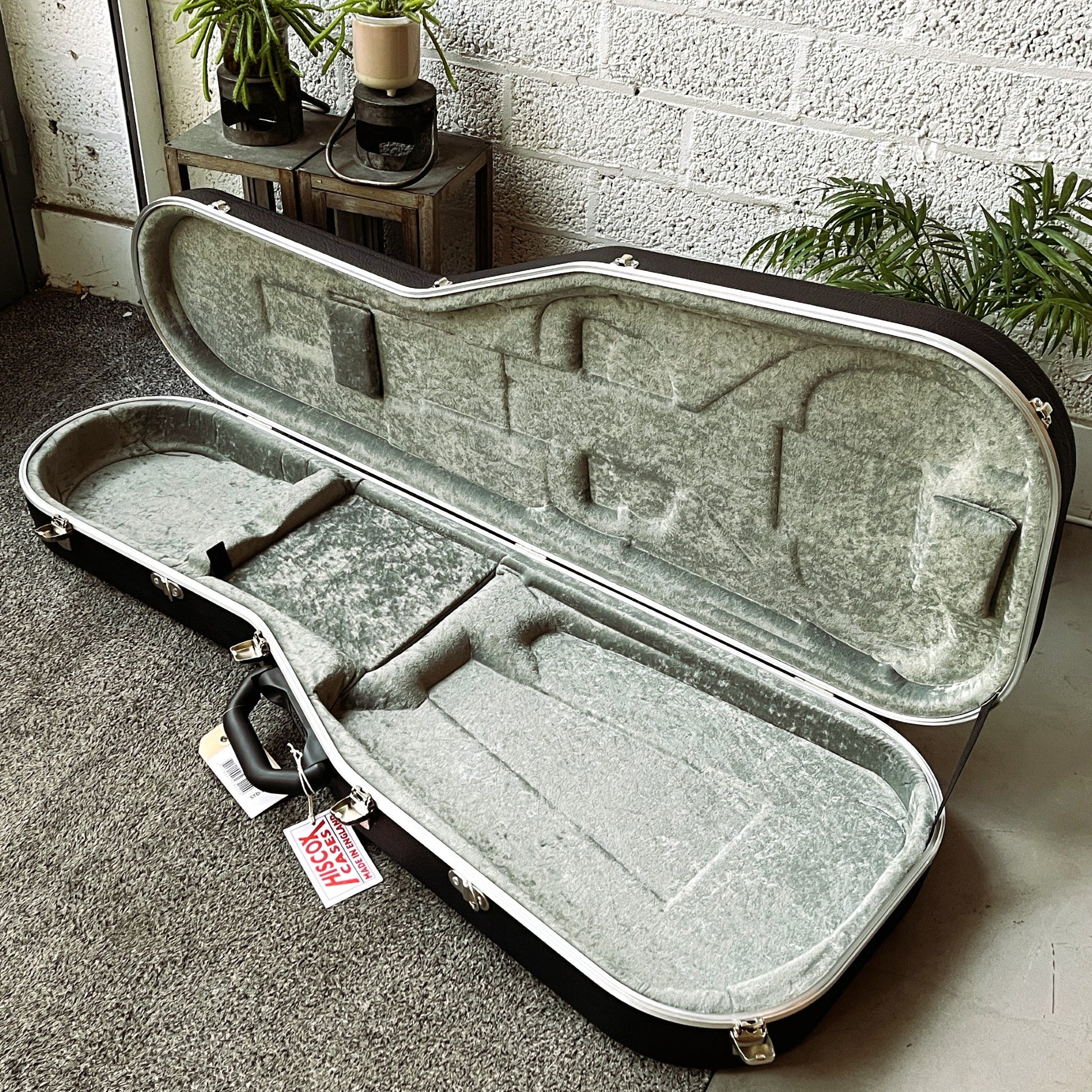 hiscox liteflite std-ejag offset guitar hard case black open