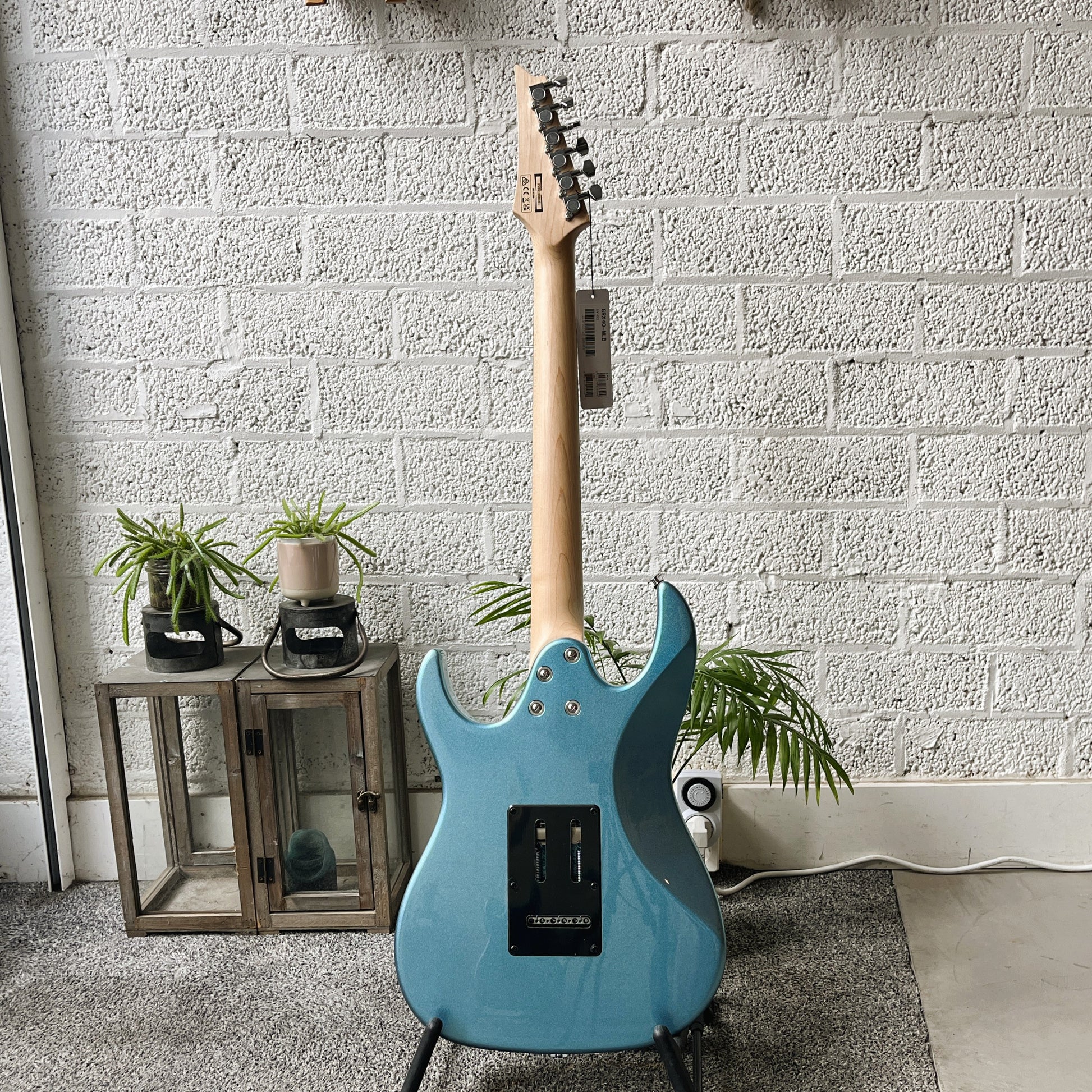 Ibanez GRX40 electric guitar in Metallic Light Blue finish back view