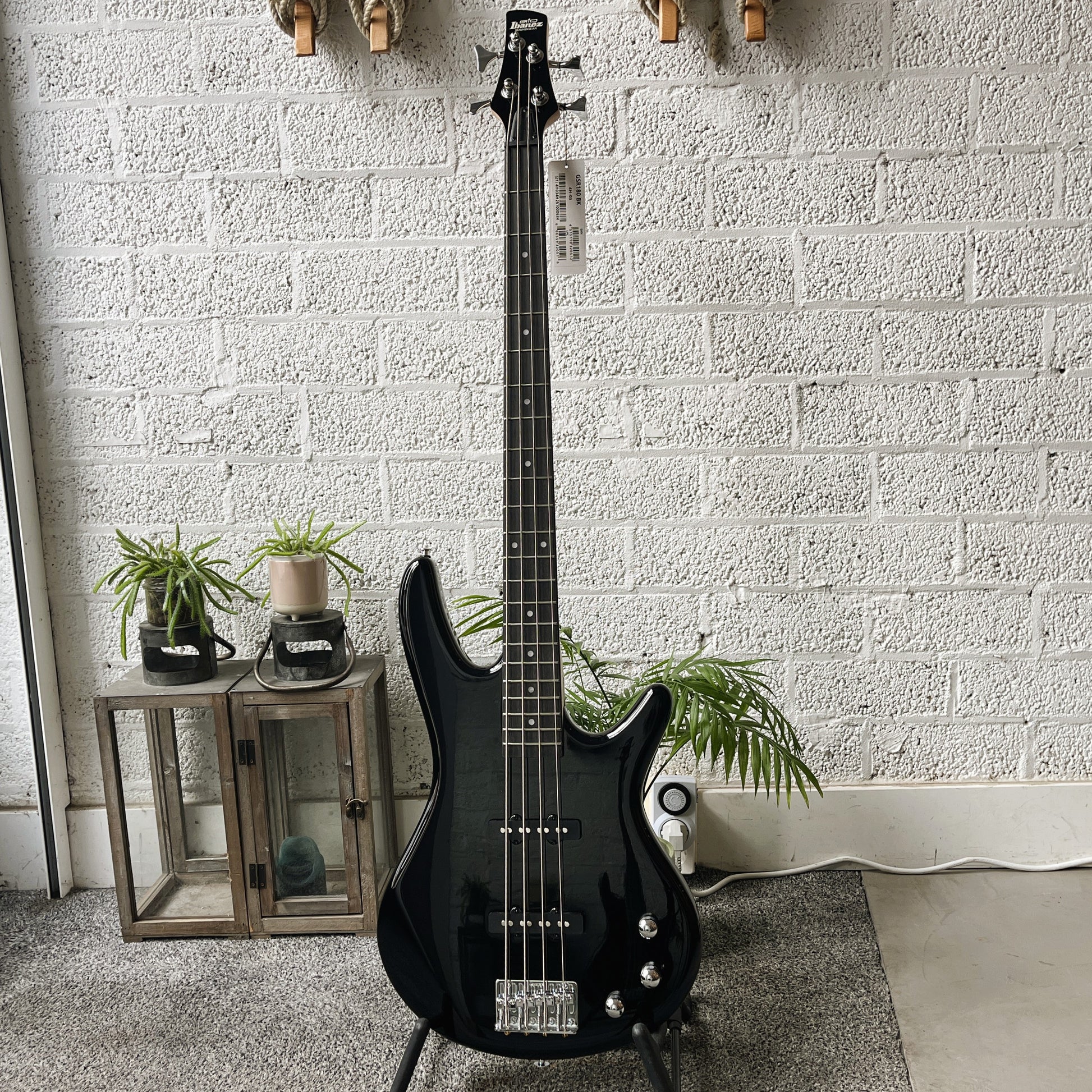 Ibanez GSR180 Fusion electric bass in Black finish front view
