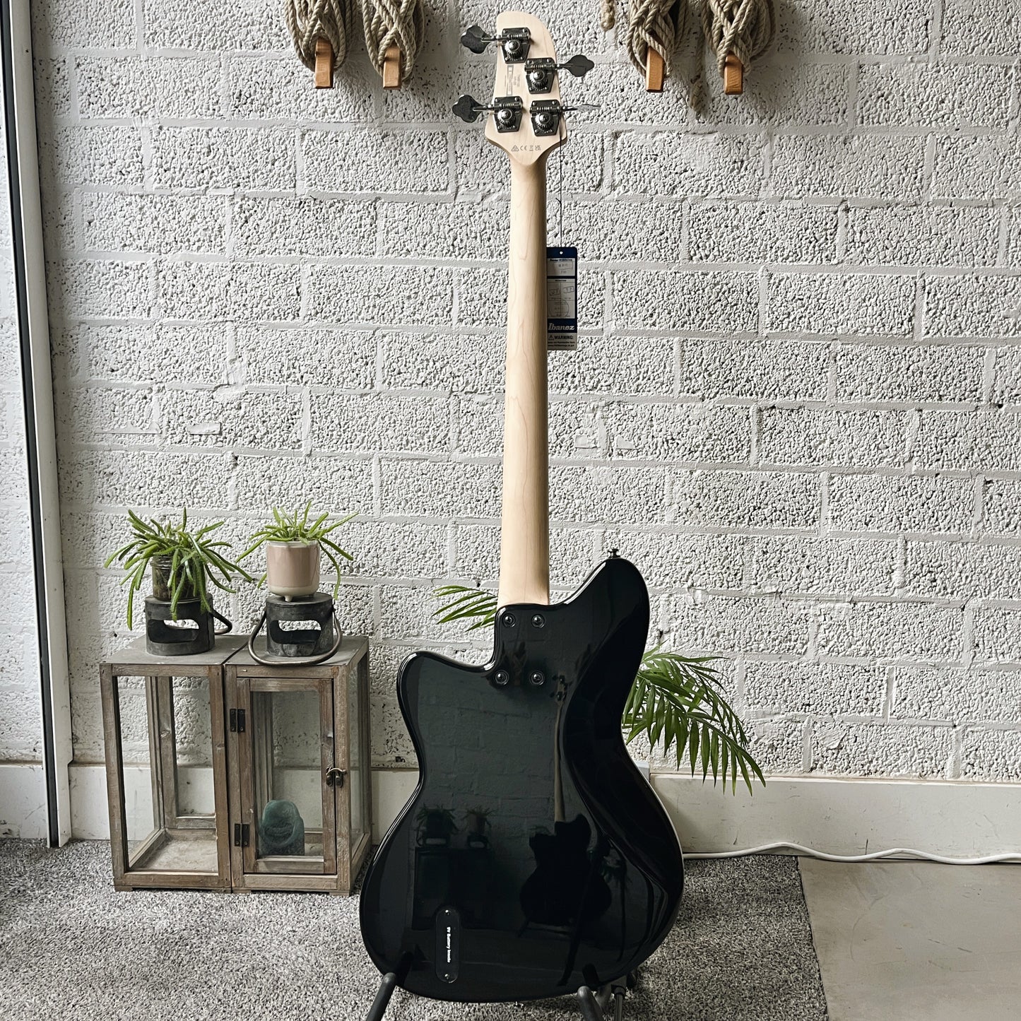 Ibanez TMB100 Talman electric bass in Black finish back view