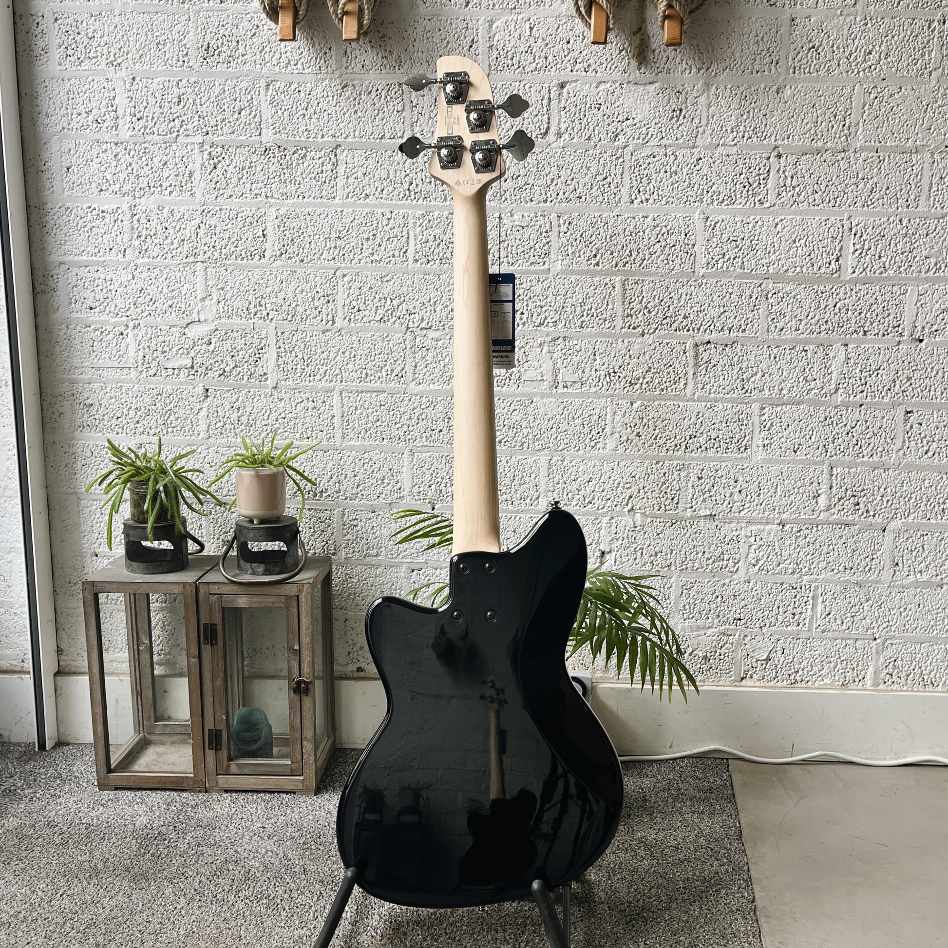 Ibanez TMB30 Talman electric bass in Black finish back view