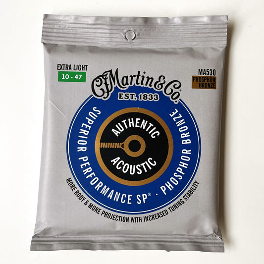 martin ma530 acoustic guitar strings phosphor bronze 10-47