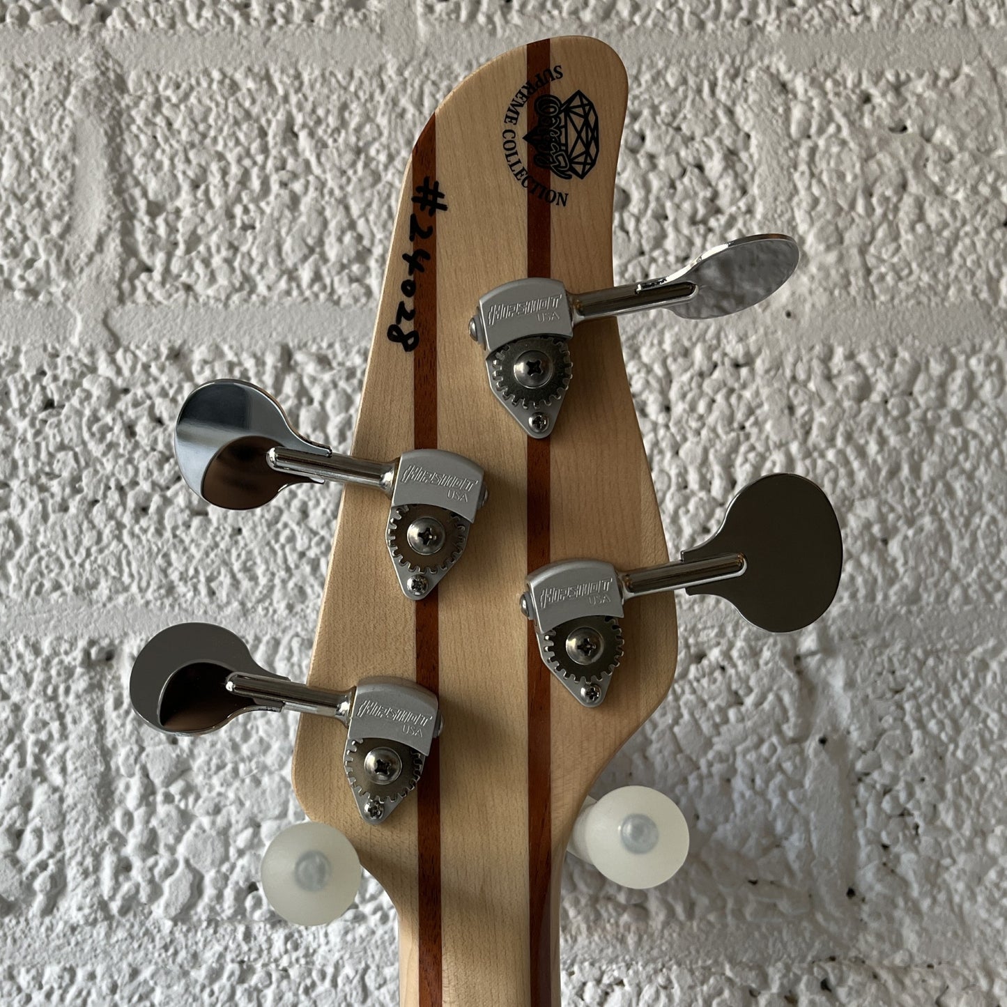 oopegg stormbreaker bass dark green headstock back view