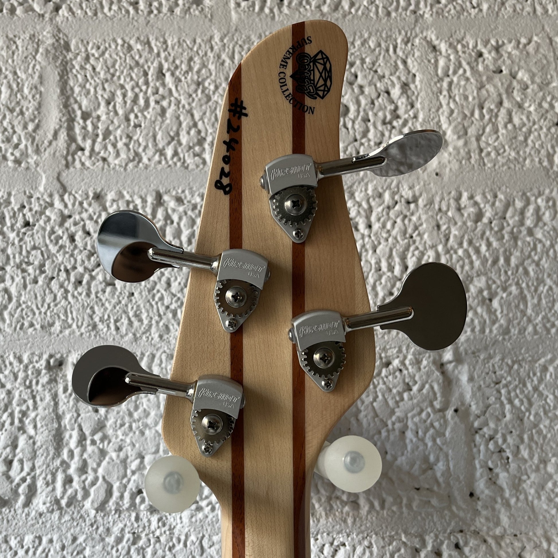 oopegg stormbreaker bass dark green headstock back view