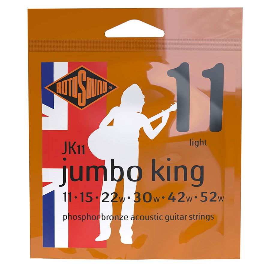 rotosound jk10 phosphor bronze acoustic guitar strings 11-52