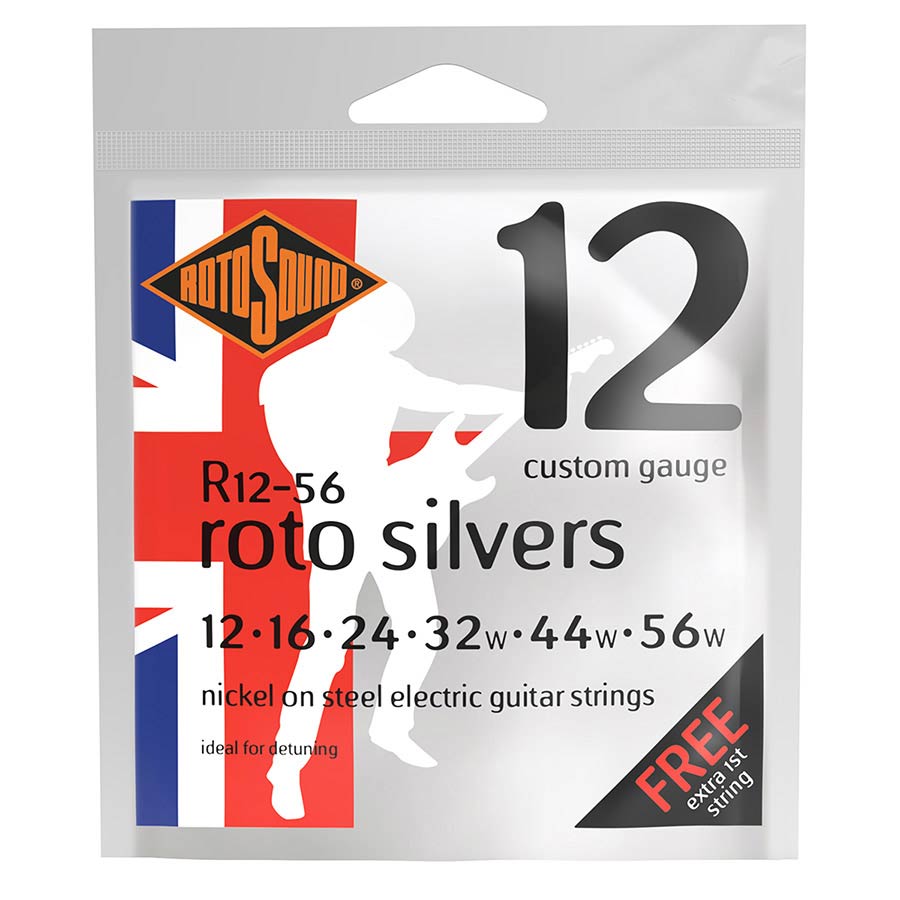 rotosound r12-56 nickel wound electric guitar strings 12-56