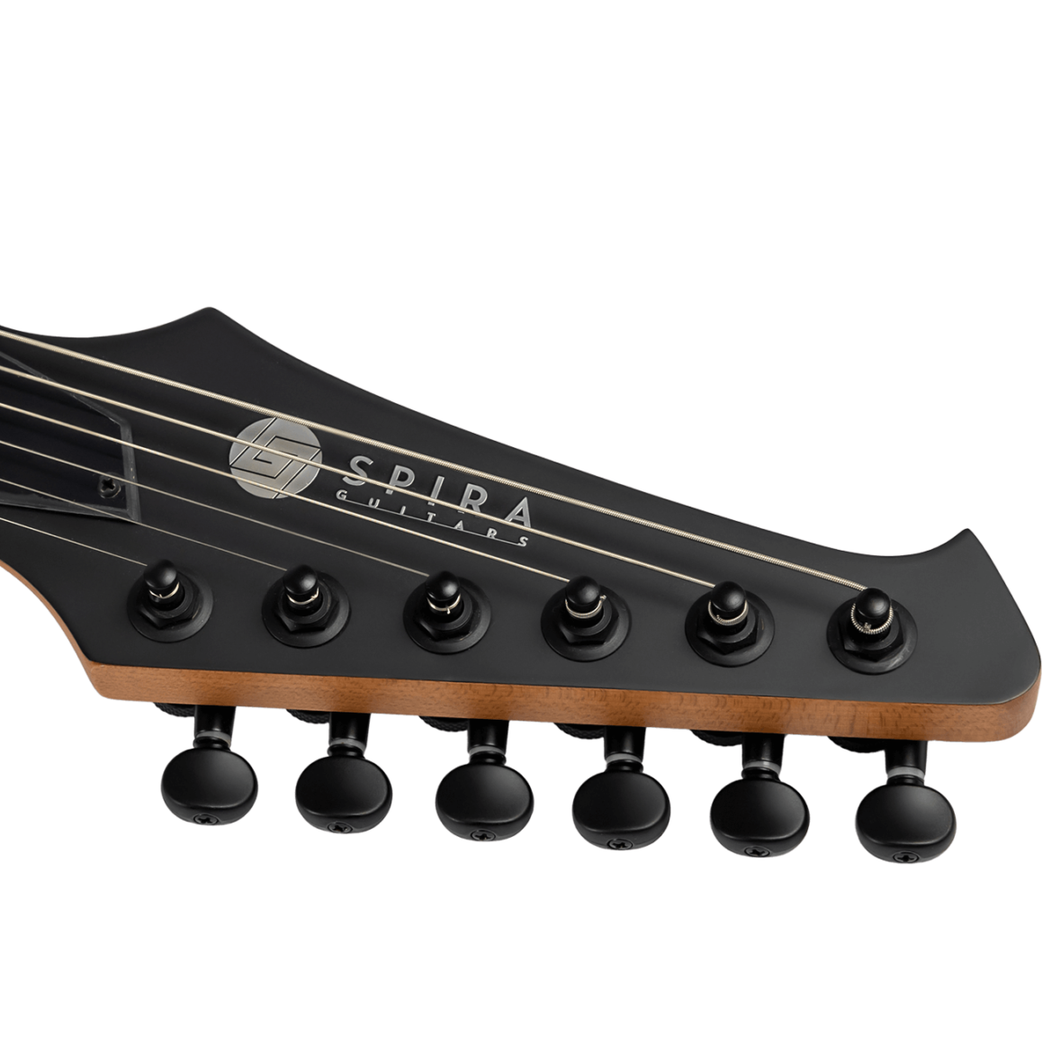 spira s-400 satin blue electric guitar headstock