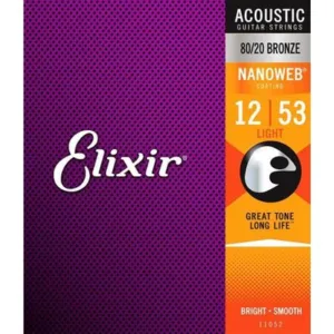 Elixir Nanoweb 11052 80/20 Bronze Acoustic Set 12-53