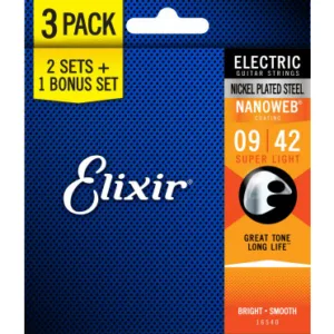 Elixir Nanoweb EL-16540 electric 9-42 3-pack
