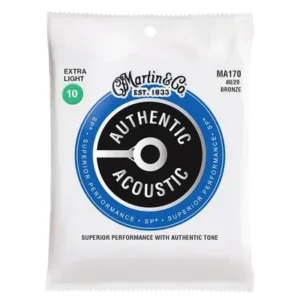 Martin MA170 Authentic Acoustic Superior Performance 80/20 Bronze Guitar Strings 10-47