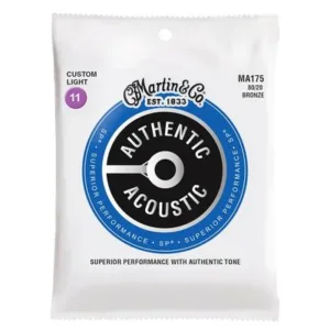 Martin MA175 Authentic Acoustic Superior Performance 80/20 Bronze Guitar Strings 11-52