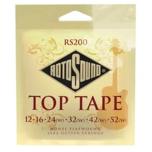 Rotosound RS200 Top Tape string set electric monel flatwound 12-52